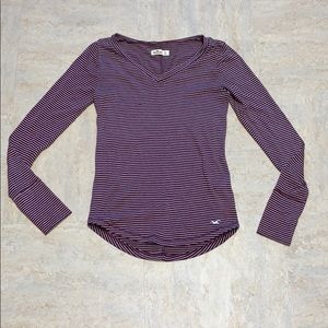 Red and white stripped long sleeve shirt